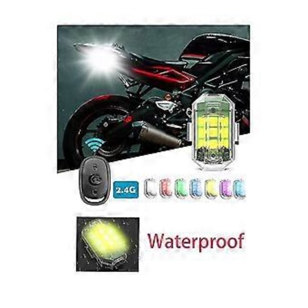 4 kpl Langaton Kaukosäädin Led Auto Moottoripyörä Strobe Valo 7 Väriä Törmäyksenesto Strobe Valo
