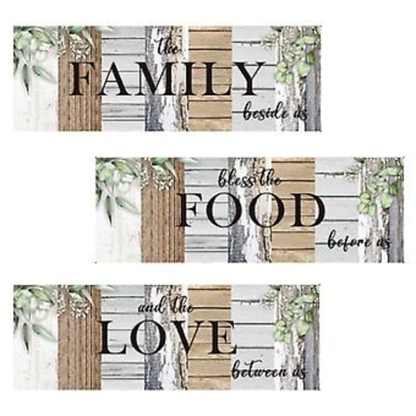 Familie Skilt i Tre, Landlig Velsignelse, Veggdekorasjon til Hjemmet, Mat & Familie, Hengende Skilt i Tre
