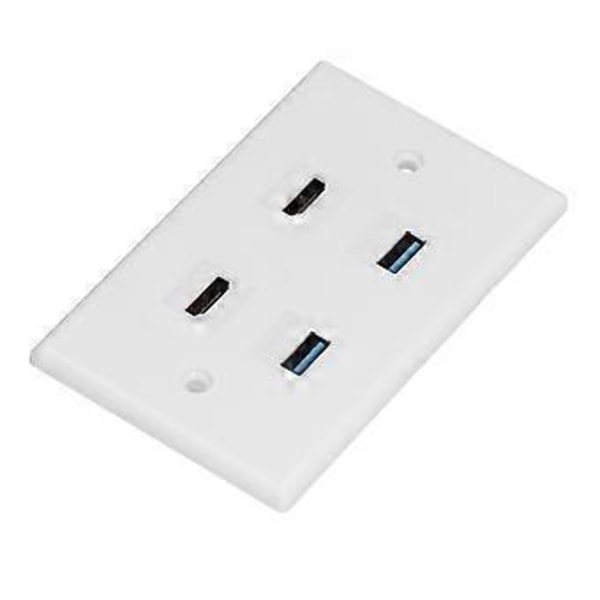 US Seinäpaneeli, 2 HD Multimedia Interface + 2 US Seinälevy Seinäpistorasia Uuden Sukupolven Muotoilu