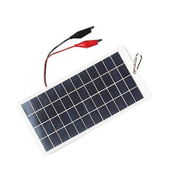 5W 12V Monikiteinen aurinkopaneeli, ulkokäyttöön, kannettava, vedenpitävä latauspaneeli klipseillä, voi ladata 9-1