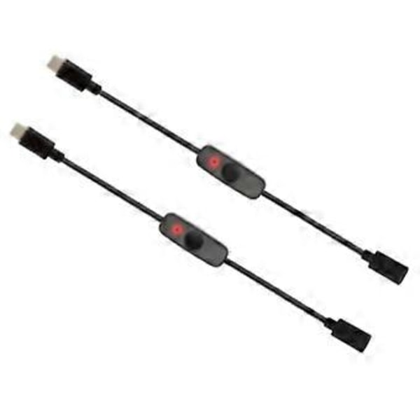 Strømafbryder USB Type C med indikatorlys Han til Hun USB-C forlængerkabel Afbryder til 4B 2 stk