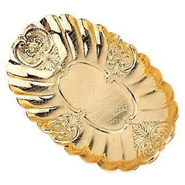 Liten Oval Metallbricka: Elegant Serveringsfat för Frukt, Snacks & Bakverk för Buffévisning