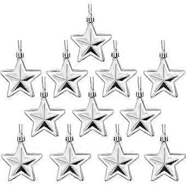 Julgransprydnader Set, 2.76\" Okrossbara Prydnader För Julgranar Högtid Bröllopsfest Dekoration Om 24 St (silver)