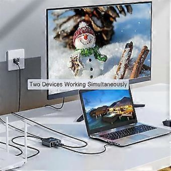 Gigabit Ethernet Splitter 1 til 2 1000Mbps RJ45 LAN Internett Splitter for ComputerHub Switch Router Digital TV
