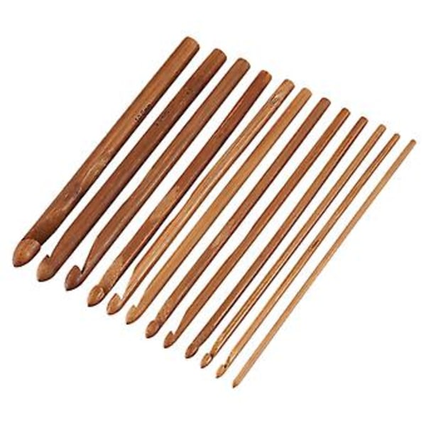 Stickningsset-18 Delar 18 Storlekar Bambu Rundstickor + 36 Enkelspetsiga Bambu