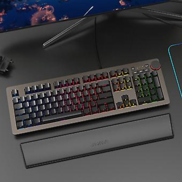 Halkfri Ergonomisk PU Minnesskum Tangentbordsbricka för Mekaniskt Gaming Tangentbord