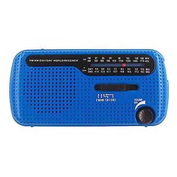 Solardriven Handvevsradio AM/FM/SW Radio USB Portabel Radio Med LED-Ficklampa Utomhusverktyg