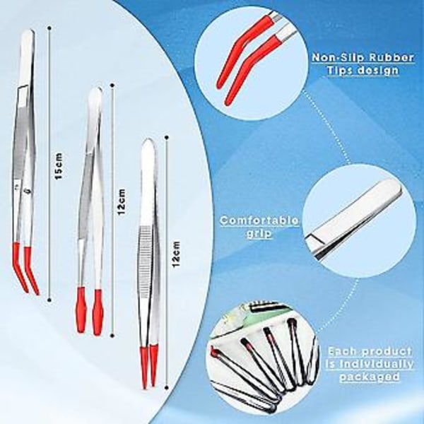 6 st Rs med gummispetsar Set Mjuka PVC-gummibelagda spetsar Böjd och Rak Platt Spets