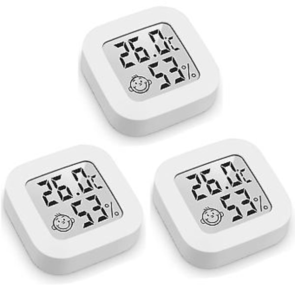 Hygrometer Termometer för Inomhusbruk, 3st Mini LCD Hög Noggrannhet Digital Hygrometer Termometer, Inomhus Utomhus Väggmonterad Hemtermometer För Hem, Kontor
