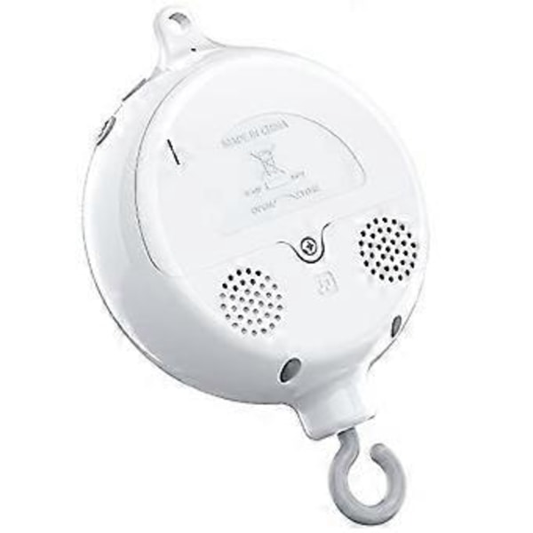 Karuselmotor til tremmeseng med musikboks, spinner med 3 tilstande, justerbar lydstyrke, 12 vuggeviser, automatisk sluk efter 30 minutter