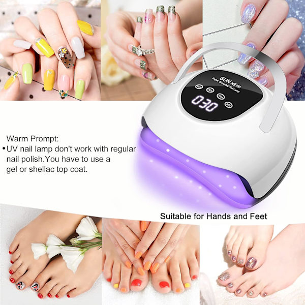 LED-nagellampa, för gelnaglar, snabbhärdande torktumlare med 57 lampor, 4 timers, professionell UV-lampa, 220 W, för hem och salong, EU-kontakt, nagelkonst T