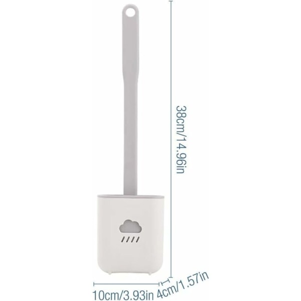 Silikone WC-børste, 2 stk. børste toilet antibakteriel silikone kost toilet WC og badeværelse medier (blå og grå)