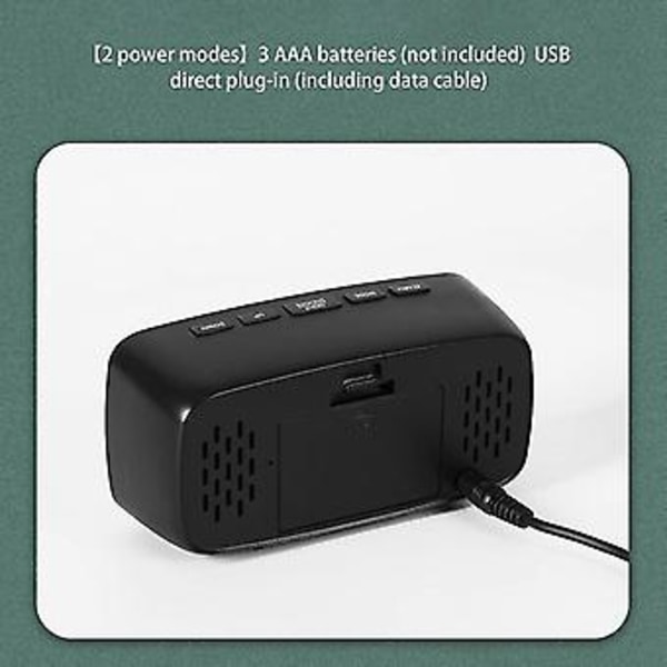 Digitalt Vækkeur Seng, Led Rejse Usb Skrivebord C Med 12/24t Temperatur Snooze