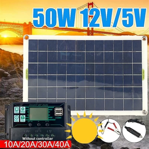 50W solcellepanel  usb-utgang solceller poly solcellepanel  for 12v/24v batterilader