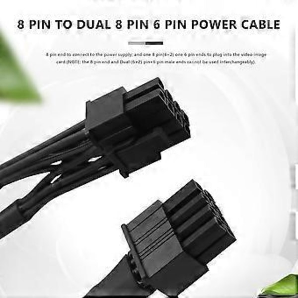 2-pack 8-PIN till Dubbel 8-Pin 6-PIN PCIE VGA Strömförsörjningskabel för Supernova G2 G3 G5 P2 T2 GS G+ 650 750 850 1000