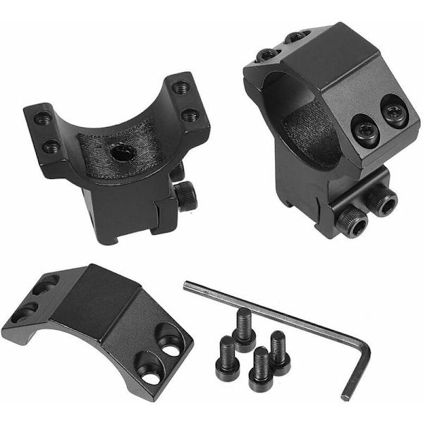 2 x Kikkertsikte Monteringsring Monteringsring med Skruer for 11mm Metallskinne