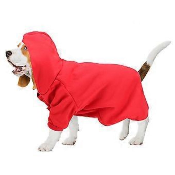 Sød Polyester Kæledyr Vinter Varm Hættetrøje Sweatshirt Tøj Frakke til Hunde Hvalpe Katte (Rød M)