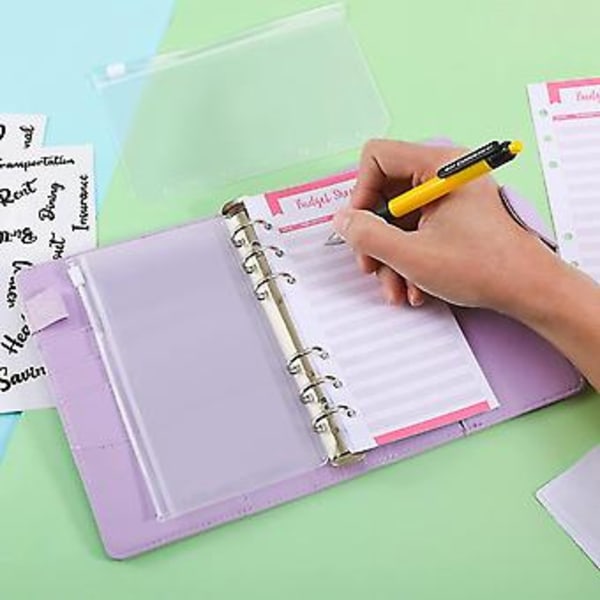 Kontantkuvert för budgetering, A6 budgetpärm, pärmfickor, utgiftsbudgetblad, min F Wal