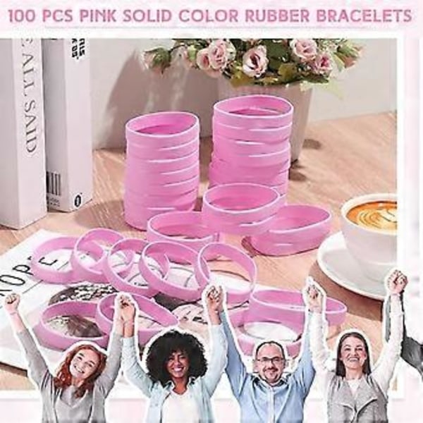 100 st Blank Elastiska Enfärgade Silikonarmband Stretch för Män Kvinnor Tonåringar Presenter Studenter Sportartiklar, A