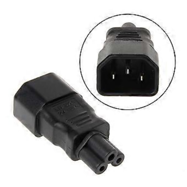 IEC 320 C14 3-benet han til C5 3-benet hun strømstik konverter adapter
