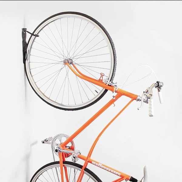 Set med 2 cykelhållare, väggmontering, för cykelväggförvaring, däckhållare, svart