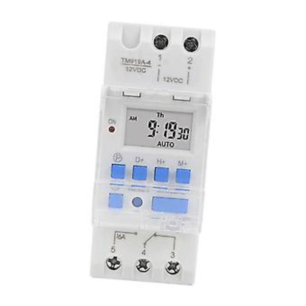Viikoittainen ajastinkytkin 12V DC 16A LCD-näytöllä ja lähtölaskentatoiminnolla, irrotettava paristo