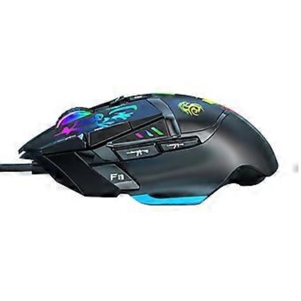 RGB Gamingmus Trådbunden Ergonomisk Datormus med Chroma Bakgrundsbelysning 6400DPI Justerbar USB PC-mus för Windows Spel