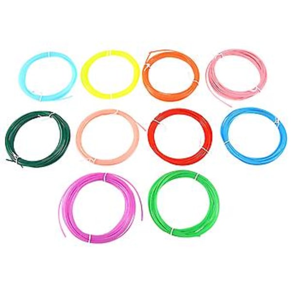 10 Stk. 3D Printer Filament Til 3D Print Pen Pakke 1.75mm Mælkesyre