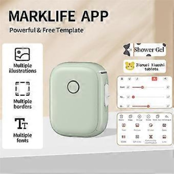 Kannettava tarratulostin P12 langaton Bluetooth jatkuva tarratulostin tarratulostuskone varastointiin toimistoon kotiin, A