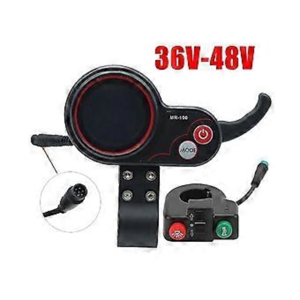 Mr-100 LCD Display Mätare Instrumentpanel 6pin+switch Knapp För Elektrisk Scooter