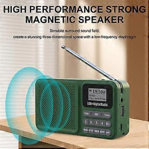 Kannettava + Digitaalinen Radio Aurinkovoimalla Bluetooth FM-radio Tukee U-levyä TF-korttia Mp3-toistoa Kaiutin LCD-näyttö