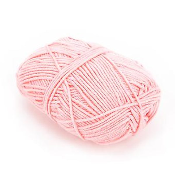 Virkgarn Mjukt Hudvänligt Bomullsull för Stickning DIY Barnkläder (Rosa)