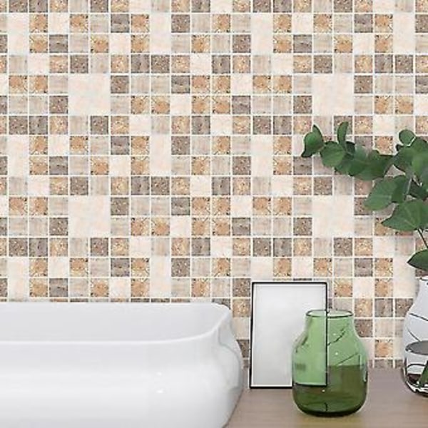 18 st Självhäftande Mosaik Kakel Dekaler Kök Stänkskydd Badrum Vägg Kakel Dekoration Vatten