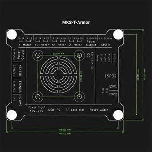 MKS DLC32 V2.1 32-bits Lasergraver Hovedkort Offline ESP32 WiFi Kontroller for CNC Lasergraveringsmaskin