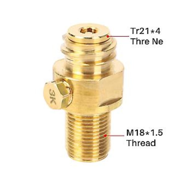 M18x1.5 Gevind Tank Maker Ventil Adapter Co2 Pin Udskiftning 150bar Tr21x4 Tank Ventil Adapter