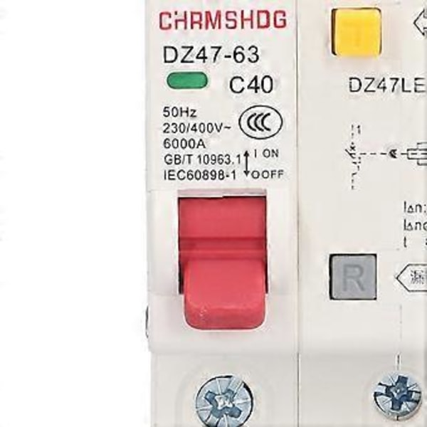 Brytare 1P Mini Luftbrytare MCB Överbelastningsskydd Kortslutningsskydd Tillbehör för Hushåll 40A