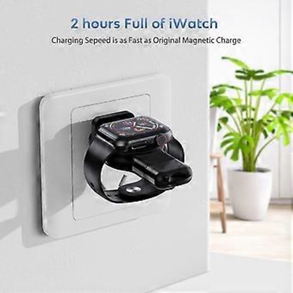 Strømadapter Trådløs Oplader Stand Dock Opladerkabel til Iwatch 2/3/4/5/6/7
