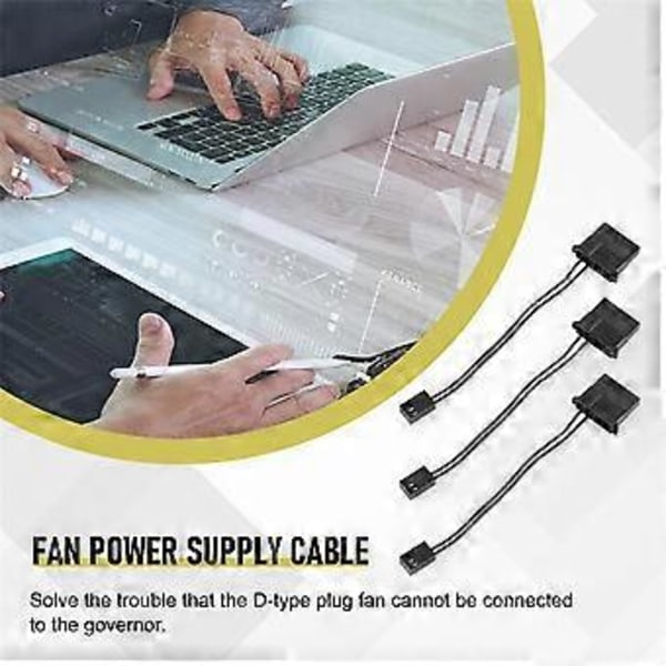 5 kpl IDE - 3-nastainen tuulettimen virtajohto Molex D-liitin Virtalähde 3-nastaiseen liittimeen Tietokoneen PC-jäähdytyksen muunninjohto