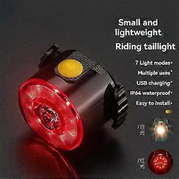 Cykel Smart Bremse Baglygte LED Cykel Baglygte USB Genopladeligt Cykeludstyr