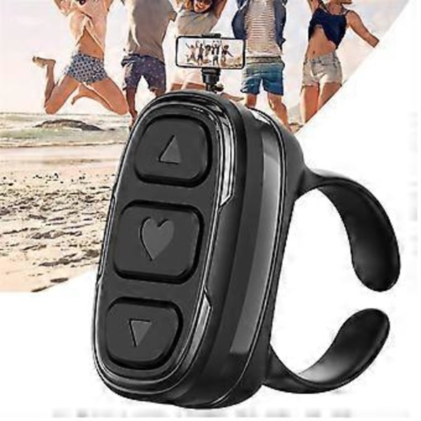 Trådlös Fjärrkontroll Ring Bluetooth Ring Scrollare Sida Vändare Stabil Anslutning Trådlös Sida Vändare Svart
