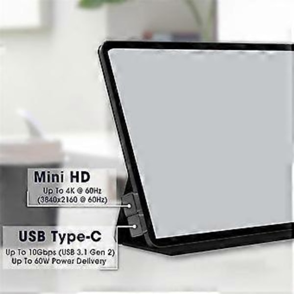 2 ST 180 Grader 4K 60Hz Adapter U-Formad Mini -Kompatibel Förlängare Omvandlare för Monitor, Laptop, Tablet, Kamera