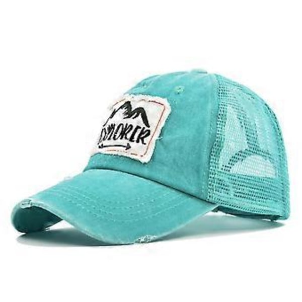 Gammal broderad baseballkeps EXPLORER broderad keps mesh keps med skärm böjd brätte solskydd meshkeps