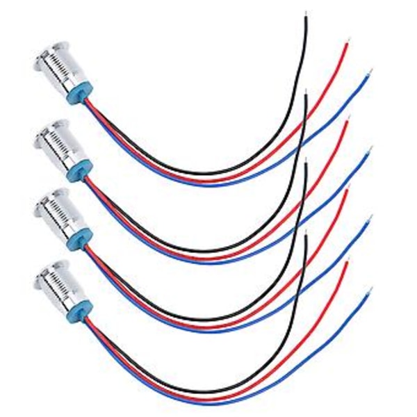 4-pak LED indikatorlys 12mm, vandtæt, 110-220V, fælles anode, rød & blå - Industrielle kontrolkomponenter til signal & sikkerhed