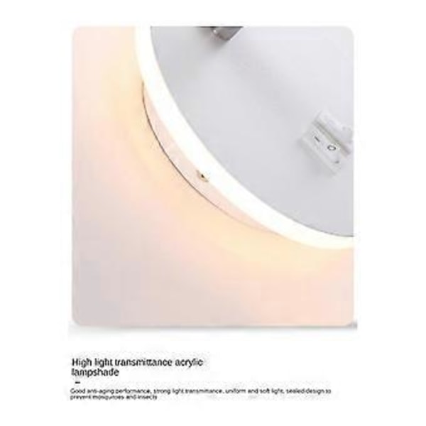 Vägglampa Bakgrundsbelysning USB-laddning 330 Graders Rotation Justerbar Vägglampa Sänglampa Studielampa Svart