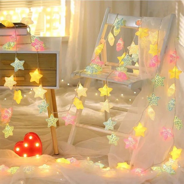 20LED Crack Fairy Star String Lights 3m LED Garland Lights Jul Lykta Utomhus Trädgård Bröllop Dekoration Semester