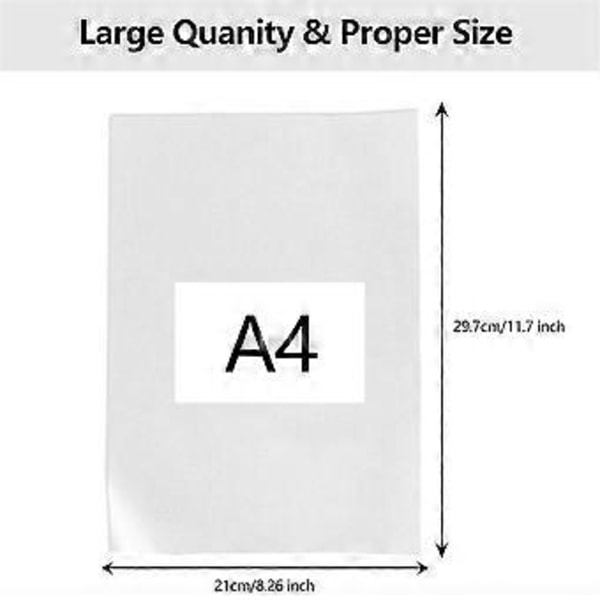 A4 Kalkerpapir 200 Ark, 63 GSM Kalkerpapir Bulk, Teknisk Kalkerpapir A4 til Tegning, Scrapbooking, Skitsering