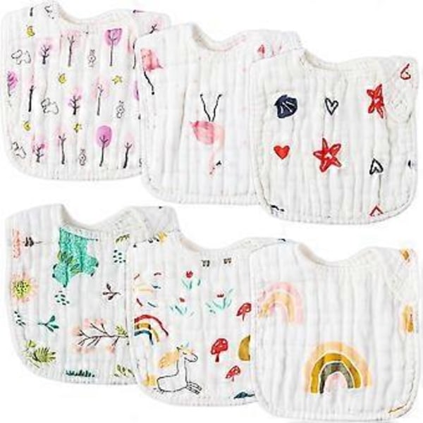 6 stk. Snap Muslin Bomulls Smekker for Baby