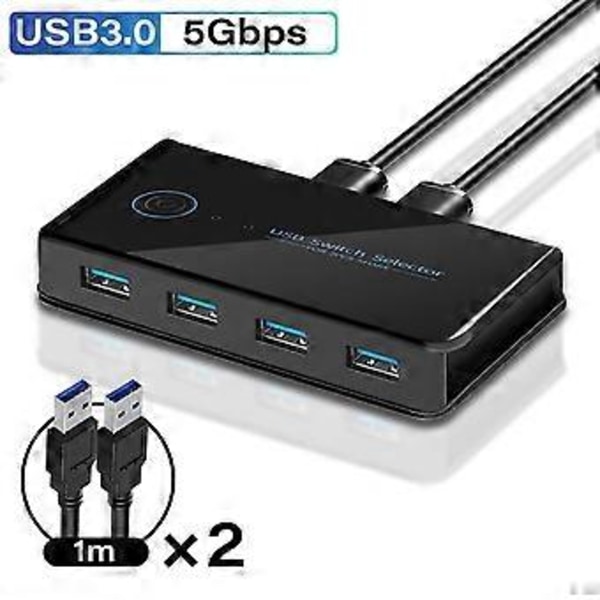 USB KVM Switch USB Delad Switch 2 in 4 Ut för Laptop PC Tangentbord Mus Skrivare USB Switch Hub Adapter USB 3.0