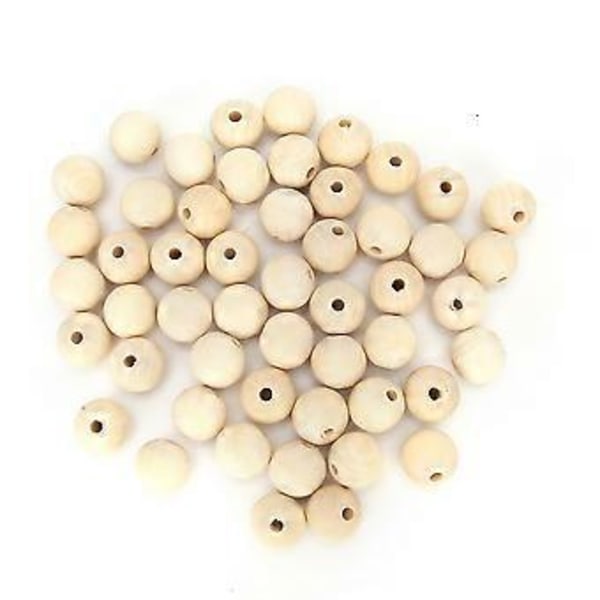 DIY Puuhelmet askarteluun - 50 kpl 25 mm pyöreitä helmiä korujen ja lelujen valmistukseen