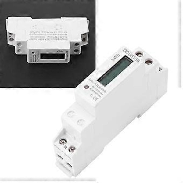 Digital LCD 220V Enkeltfaset Din Skinne Elektrisk Måler 5-32A Elektronisk KWh Måler